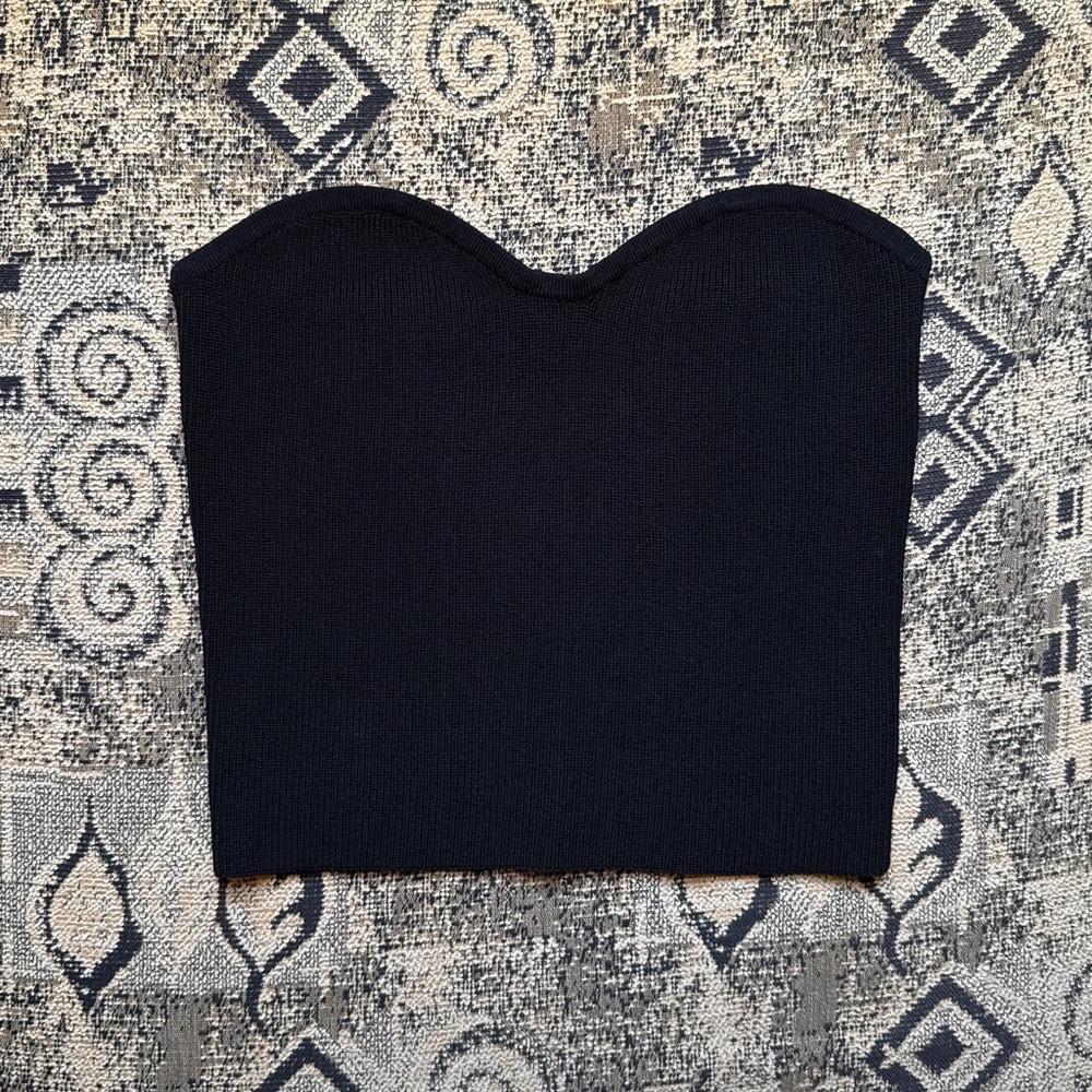 NWOT DISSH Billie Sweetheart Black Knit Top | size medium